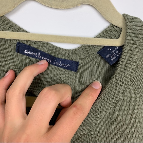 Vintage Northern Isles 100% Cotton Grandpa Sweater - Picture 6 of 8